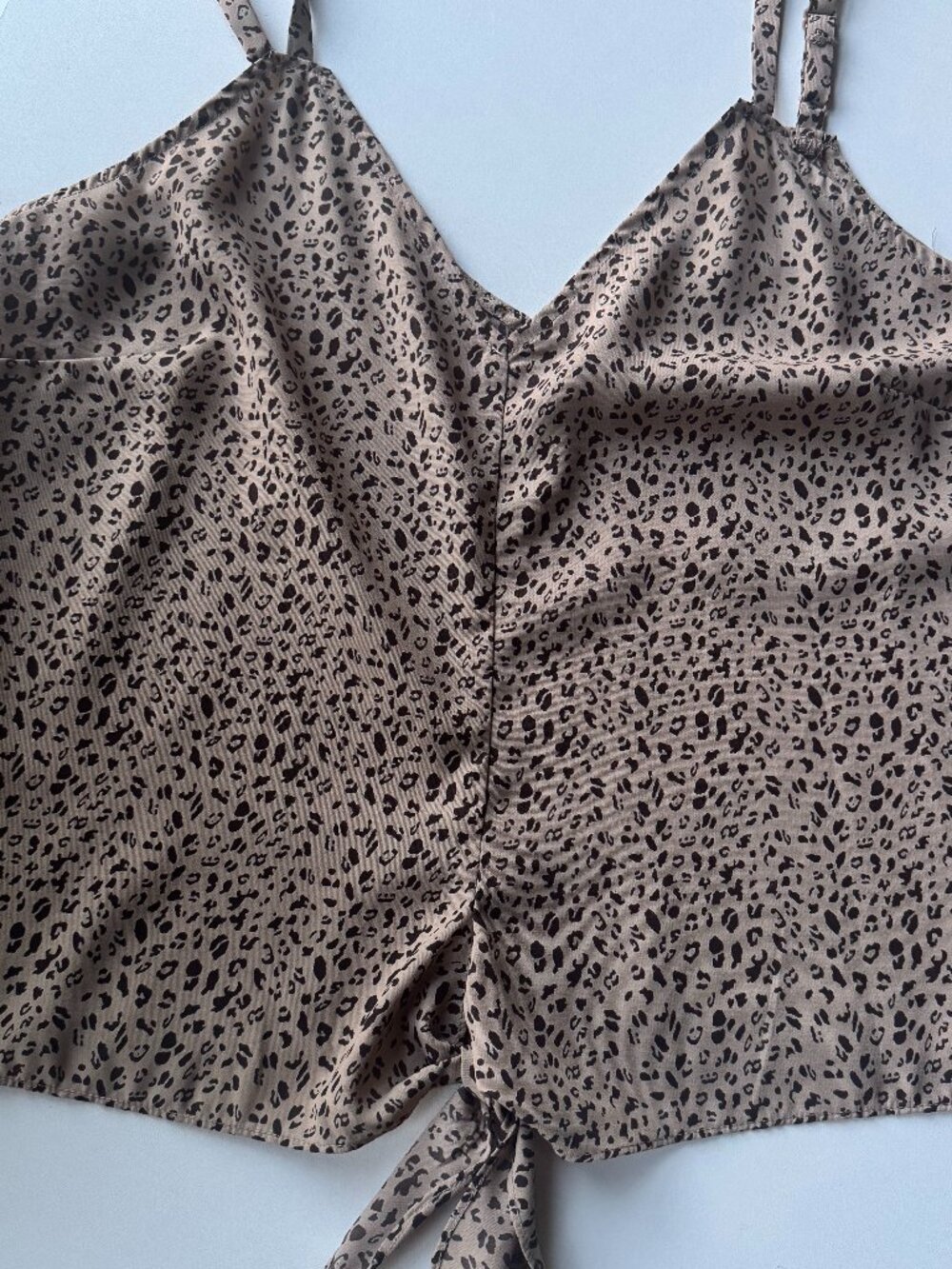VIXBE Leopard Print Tie Front Cami Tank Top Size M